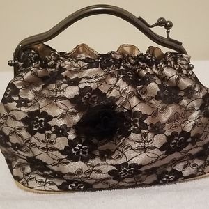 Handbags purse evening bags satin and lace